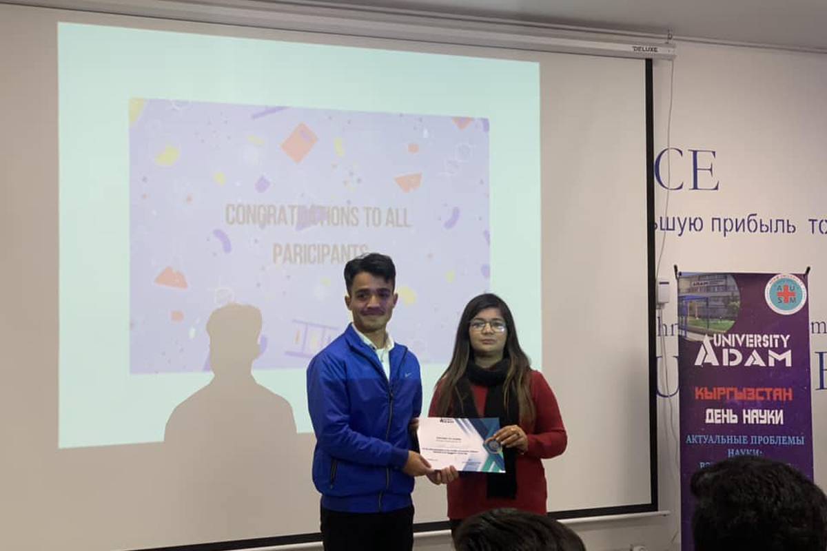 The Department of Biomedical Disciplines of Adam University organized a scientific and practical conference "Actual problems of science: students' view" dedicated to the Day of Science of Kyrgyzstan!