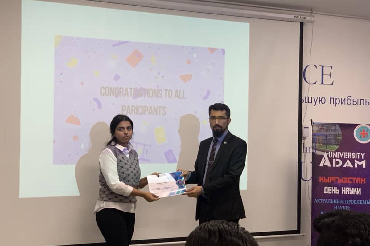 The Department of Biomedical Disciplines of Adam University organized a scientific and practical conference "Actual problems of science: students' view" dedicated to the Day of Science of Kyrgyzstan!